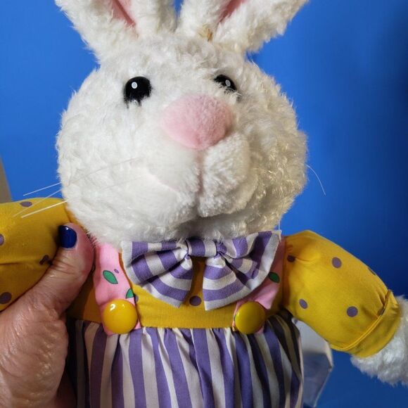 Vintage Gibson Greetings White Easter Bunny Rabbit 15" Plush Stuffed Animal - Picture 9 of 10